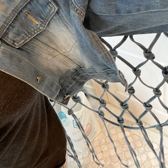 Dragon Eye Evil Eye Denim Jacket S NWT - Picture 5 of 6